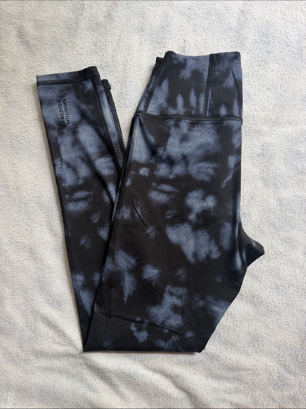 Spiritual Gangster Black & Blue Tie-Dye Yoga Pants